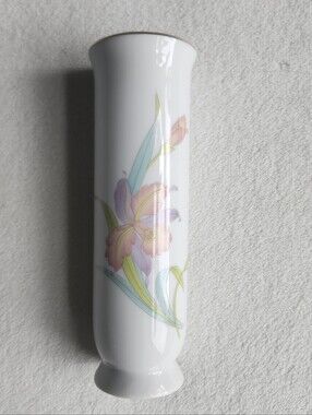Vintage Otagiri Orchid Mist Porcelain Bud Vase - Narrow Floral Vase Japan